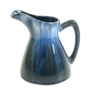 Blue Ridge Pottery Pitcher Handcrafted Blue Black Ceramic Creamer Handle Canada